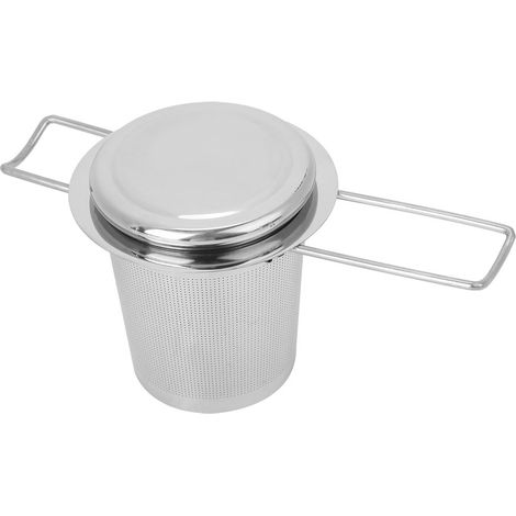 Passoire à thé avec couvercle, double poignée, passoire à thé en acier inoxydable 304, filtre à thé, maille filtrante pour le thé, filtre à thé. (1/5)