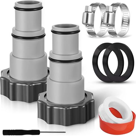 2 Pieces Pool Hose Adapter A, Hose Adapter Depiscine Pump Accessory Pool Replacement Hose Adapter with Inner Thread - 32/38mm (2) (1/5)