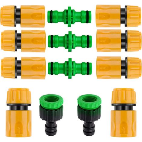 Kit de Connecteur Tuyau Jardin en Plastique 13 PièCes SéRies pour Joindre le Tube (1/4)