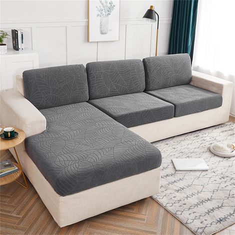 Housse De Coussin De Canapé - Élastique Haute Résilience - Protection Antitaches - Fibre Plonge - Pour Salon - Tailles 50 À 280 cm (1/4)