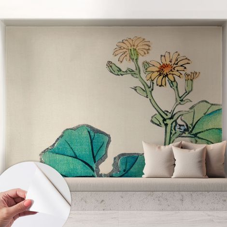 Fotomurale adesivo - murale da parete - Carta da parati autoadesiva - design parete moderno - Fiore e foglie 208x146 cm (1/5)