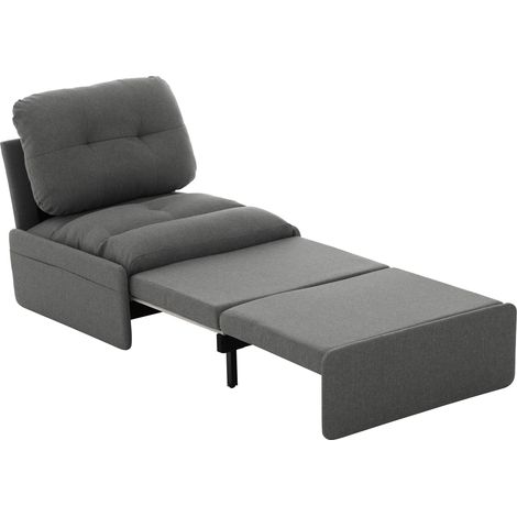 CAIziCanapé-lit multifonction moderne 2-en-1, 195 x 81,5 cm, fauteuil individuel, chaise longue confortable, idéal pour les petits appartements, tissu en lin, canapé-lit escamotable invisible, surface (1/5)