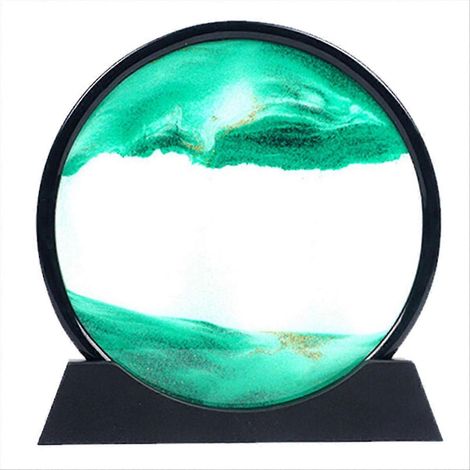3D-Glas-Sanduhr, Treibsand, künstlerisches Gemälde mit Meeresmotiv, Fluid Painting für Büro oder Zuhause. (1/5)