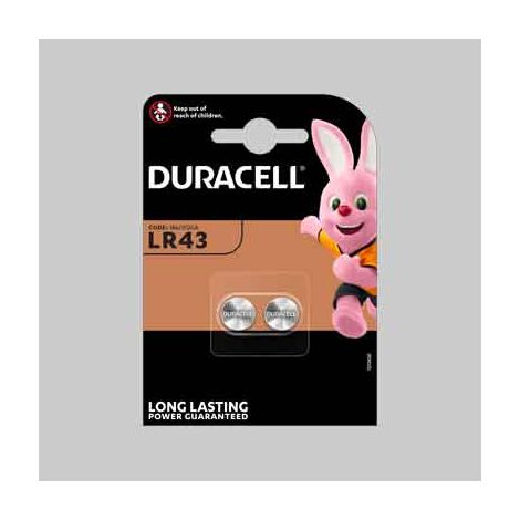 Pila a bottone duracell lr43 1 5 volt 105 mAh confezione due