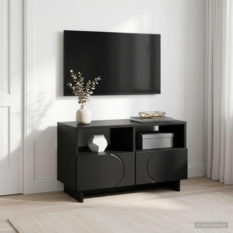 vidaXL TV Stand 60 x 34.5 x 40 cm Black Engineered Wood (1/5)