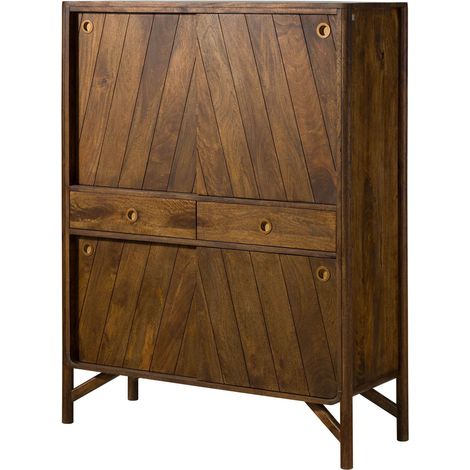 Buffet haut Manguier brun huilé 115x45x150 cm monté LOS ANGELES 14 (1/4)