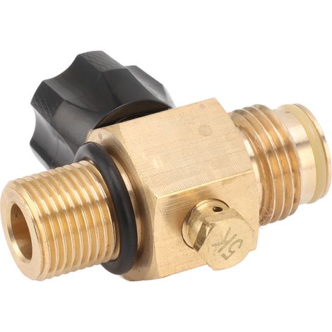 Adaptateur de remplissage pour bouteille de CO2 G1/2 14, pression maximale 5000 psi, laiton, valve de remplissage M18x1,5, noir. (1/5)