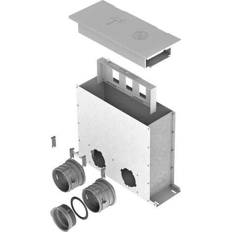 Helios FRS-MBK 2-75 FlexPipe Multi-Boden-Kasten 2 Stutzen rund DN 75, für Bodengitter (1/3)