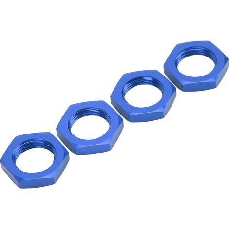 Satz mit 4 Sechskantmuttern (17 mm) aus Aluminiumlegierung für 1/8 RC-Car-Radnaben, verbessertes Zubehör, blau (1/5)