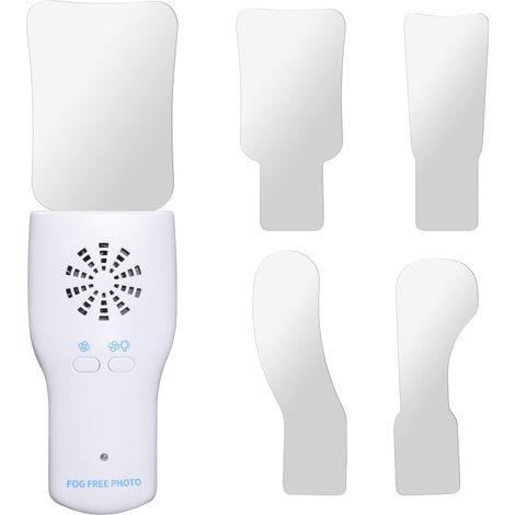 Miroirs de photographie dentaire anti-buée – Miroir d'orthodontie dentaire réflecteur intra-buccal d'inspection des dents Miroir LED chargeur sans fil et ventilateur avec 4 miroirs (1/5)