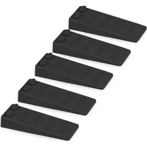 Cale Porte Caoutchouc Souple, Hauteur Reglable Antidérapante Bloc, Non Odeur Arrêt de Porte, Pour Tapis, Béton, Parquets (Noir) (1/4)