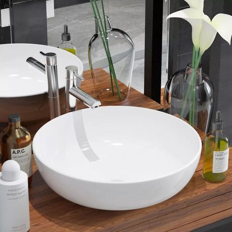 Lavabo ronde Céramique Blanc 41,5 x 13,5 cm (1/5)