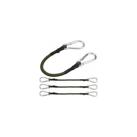 Set mit 4 elastischen Bungee-Seilen, 30 cm – Hochwertiges Gummi – Aluminium-Karabiner – Zum Sichern von Gepäck und Outdoor-Ausrüstung (1/5)
