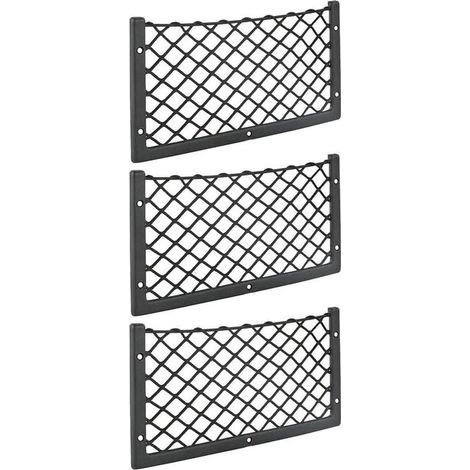 Lot de 3 filets de rangement pour voiture - 36 x 18 cm - Haute élasticité, filet porte-revues pour bagages - T4 T5 T6 - pour fourgon, caravane, camping-car, camion (1/4)