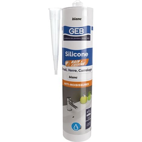 Mastic Silicone Bain Cuisine Blanc 310 Ml - Geb Sas