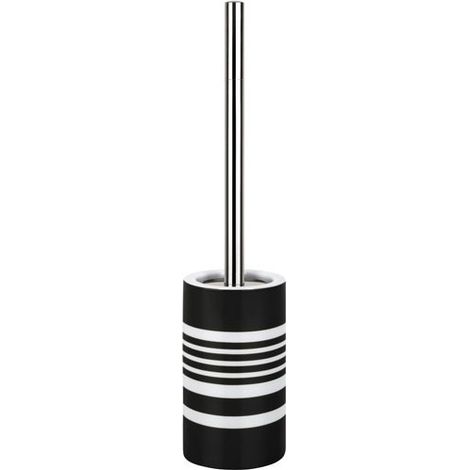 Brosse wc avec support TUBE STRIPPES Noir & Blanc Spirella (1/2)