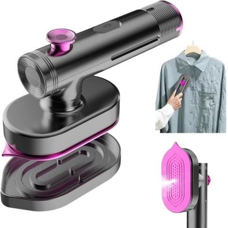 Mini Fer à Vapeur Portable, Fer à Vapeur, Fer à Repasser de Voyage avec Spray Défroisseur à Main avec Réservoir d'eau 60ml, Violet (1/4)