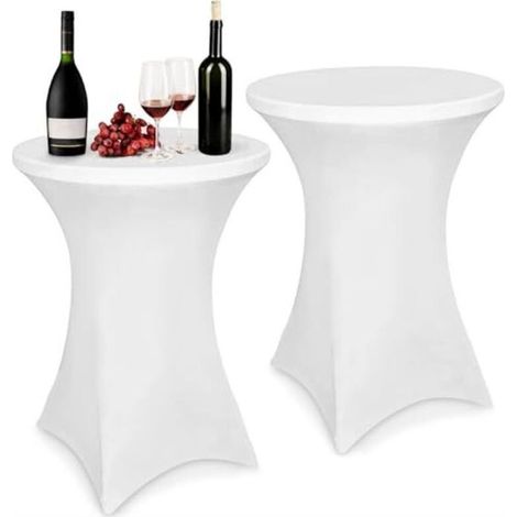 2 pièces Stretch Nappe Housse 80 x 110 cm Housse Mange Debout Extensible Housse pour Table Haute pour Tables de Bar Fêtes d'anniversaire Banquets de Mariage Décoration de la Maison, B (1/5)