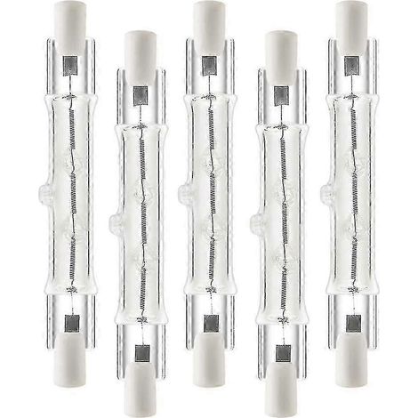 Lot de 5 ampoules halogènes linéaires R7S 118 mm 300 W 230 V, dimmables, pour la construction (Wo Hk-yu) (1/5)