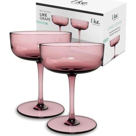Coupe À Champagne-Dessert, Ensemble De 2 Pièces, Verre Coloré Raisin, Contenance 100 Ml (1/5)