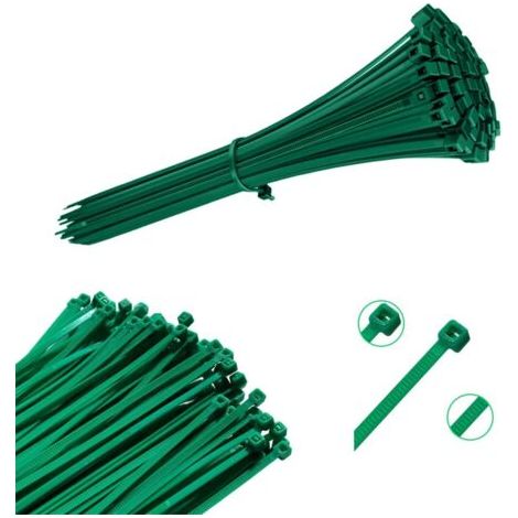 100 Attache Cable Universels VERT -3.6x200mm- Serre Cable et Collier de Serrage Plastique – Solution de Gestion de Câbles Efficace et Robuste - Attaches Cable Vert de Haute Qualité