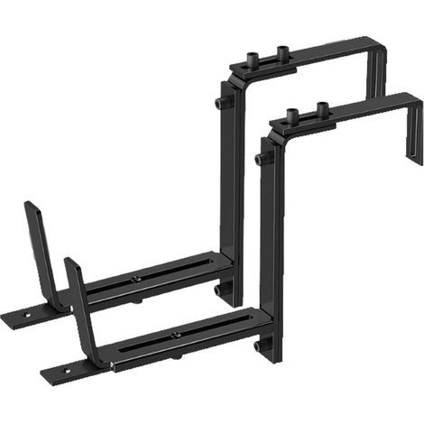 Set aus 2 verstellbaren Pflanzenhakenhalterungen, 6 bis 12 Zoll, robuste, wandmontierte Pflanzenständer, Pflanzgefäßhalterungen für gemauerte Fensterbänke, Zäune, Balkone und den Außenbereich. (1/5)
