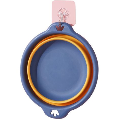 Bac à linge pliable portable en plastique, bassine de voyage pliable, sûre et durable, article de toilette et de maison, 1 pièce (bleu foncé, petite taille 23 cm)