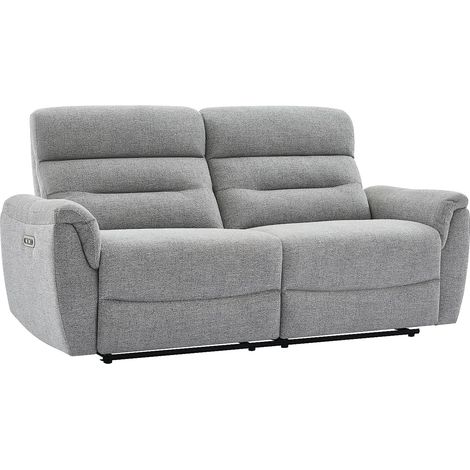 Divano a 3 posti con relax elettrico in tessuto grigio texturizzato BREVIO (1/4)