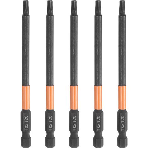 5Pcs Embout Tournevis Torx T20 1/4" Hex Shank Longueur 4" (100mm) (1/5)
