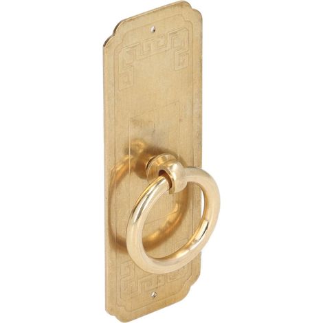 Poignée de porte de meuble en cuivre pur, style antique chinois, pour armoire et fenêtre, longueur 10 cm, design rétro. (1/5)