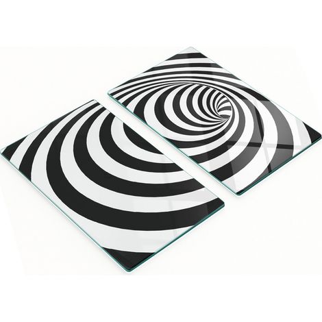 Multifunktionale dekorative Glasspiralplatten mit Streifenmuster, 2 x 30 x 52 cm (1/5)
