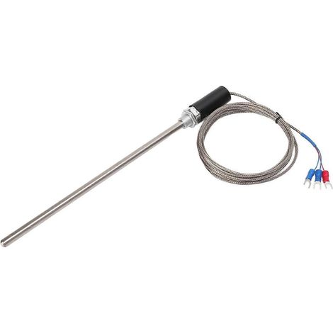 M12-Thermoelement-Sonde PT100 Edelstahl-Temperatursensor 200 mm 0–400 °C 2 m