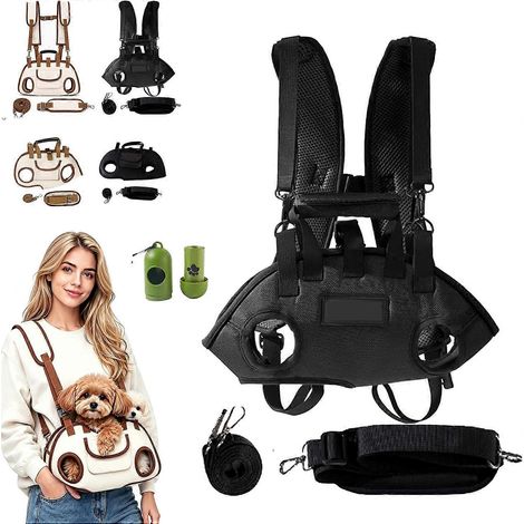 Harnais de levage intégral pour petits chiens, sac à dos pour animaux de compagnie, harnais de levage pour chats et chiens, sac de transport respirant pour chiens âgés, idéal pour la voiture, la rando (1/5)