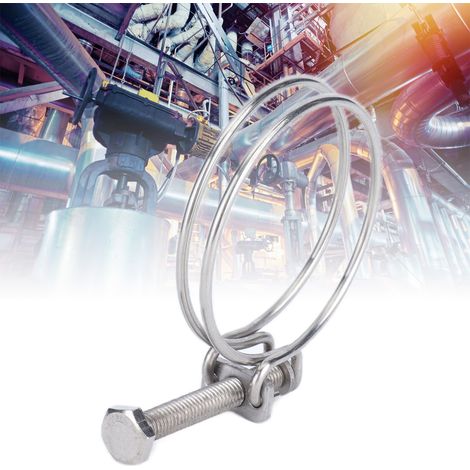 Collier de serrage double en fil d'acier inoxydable 304, 59-65 mm (1/5)