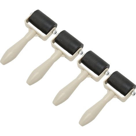 Lot 4 rouleaux brayer caoutchouc bricolage main peinture maison savon eau papier essuie-tout flexible (1/5)