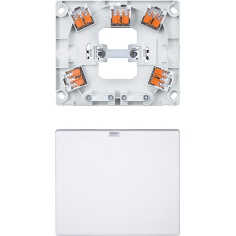 Merten MEG1010-9019 - Caja de conexión para cocina (empotrable, 2 salidas y terminales enchufables, incluye terminales de conexión), color blanco
