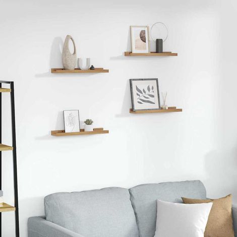 Wall Shelf 4 pcs Brown 40 x 9 x 3 cm Engineered Wood vidaXL