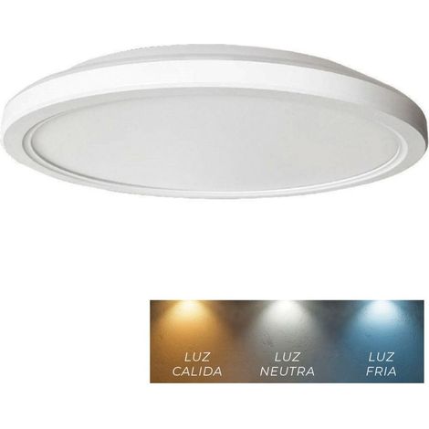 Plafonnier LED en surface 24w avec bouton de changement de tonalité 3000K-4000K-6500K