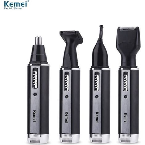 KEMEI 4 en 1 Rasoir Electrique Tondeuse Nez Oreilles Sourcils Rechargeable (1/4)