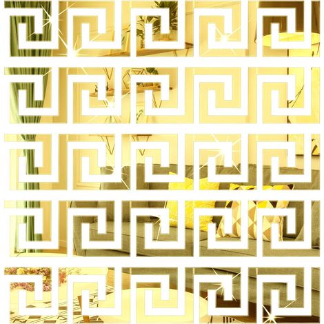 Lot de 60 Miroirs Amovibles en Acrylique, Autocollants Muraux Miroir Doré, Acrylique Autocollants Décoration De Fond pour Carrelage, Fenêtre, Miroir