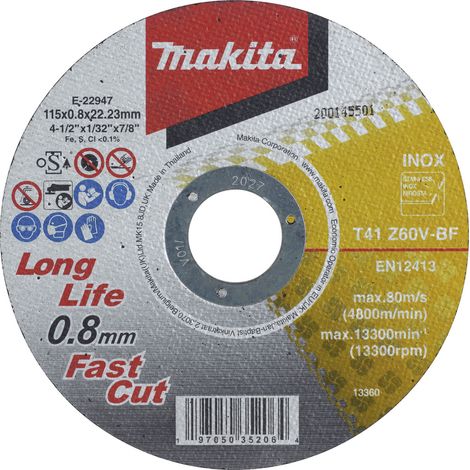Makita Disque de tronçonnage 115×0,8 mm INOX (1/2)