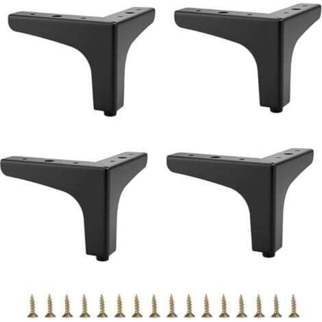 10 cm Pieds de canapé en métal 4 pièces Pieds de Meubles Modernes Pieds de Meubles de canapé Pieds surélevés Bricolage Meuble TV Meuble de canapé Pieds de Meubles de Remplacement, Noir (1/4)