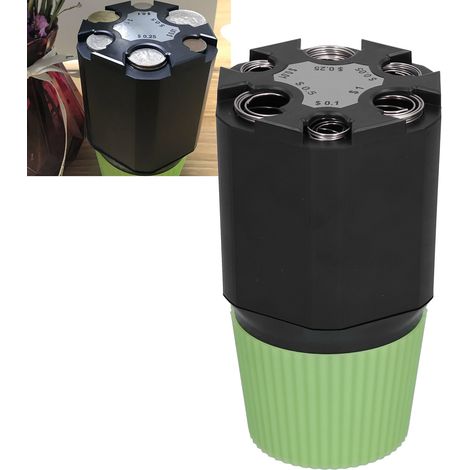 Spardose fürs Auto – Zweistöckige Spardose für US-Dollar – Münz- und Geldscheinorganizer – Schwarz und Grün, ABS – 16,2 x 8,8 cm (1/5)