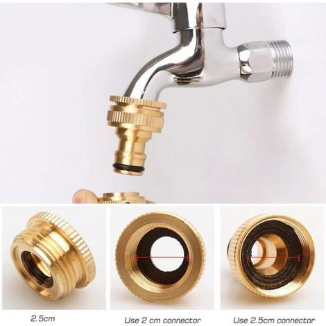 Connecteur en Y 2 voies avec raccord rapide en laiton 3/4" pour le raccordement d'équipements d'arrosage Femeo (1/4)