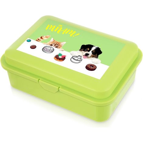 Grüne Hunde- und Katzen-Lunchbox für Kinder, 750 ml