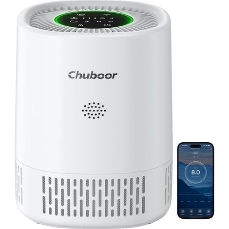 Purificatore d'aria, filtro HEPA H13, design compatto, bianco - WiFi (1/2)