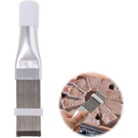 Peigne à lamelles pour climatisation,Acier Inoxydable climatiseur Peigne à ailettes condenseur et radiateur Ailette lisseur nettoyant Outil de réparation climatisation Brosse de Nettoyage Acces (1/4)