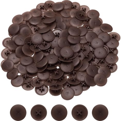158 Pièces 17mm Cache-Écrou à Vis en Plastique Café Foncé (1/5)