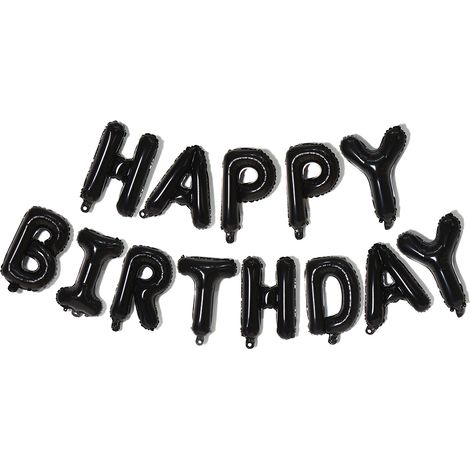 Kit de ballons 3D en aluminium « Joyeux anniversaire » de 40 cm (16 pouces) pour décoration de fête d'anniversaire