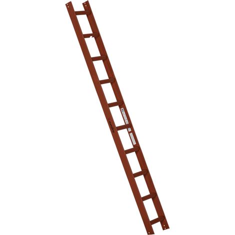 Euroline Premium Kaminkehrerleiter 10 Sprossen RAL8004 Rot (1/2)
